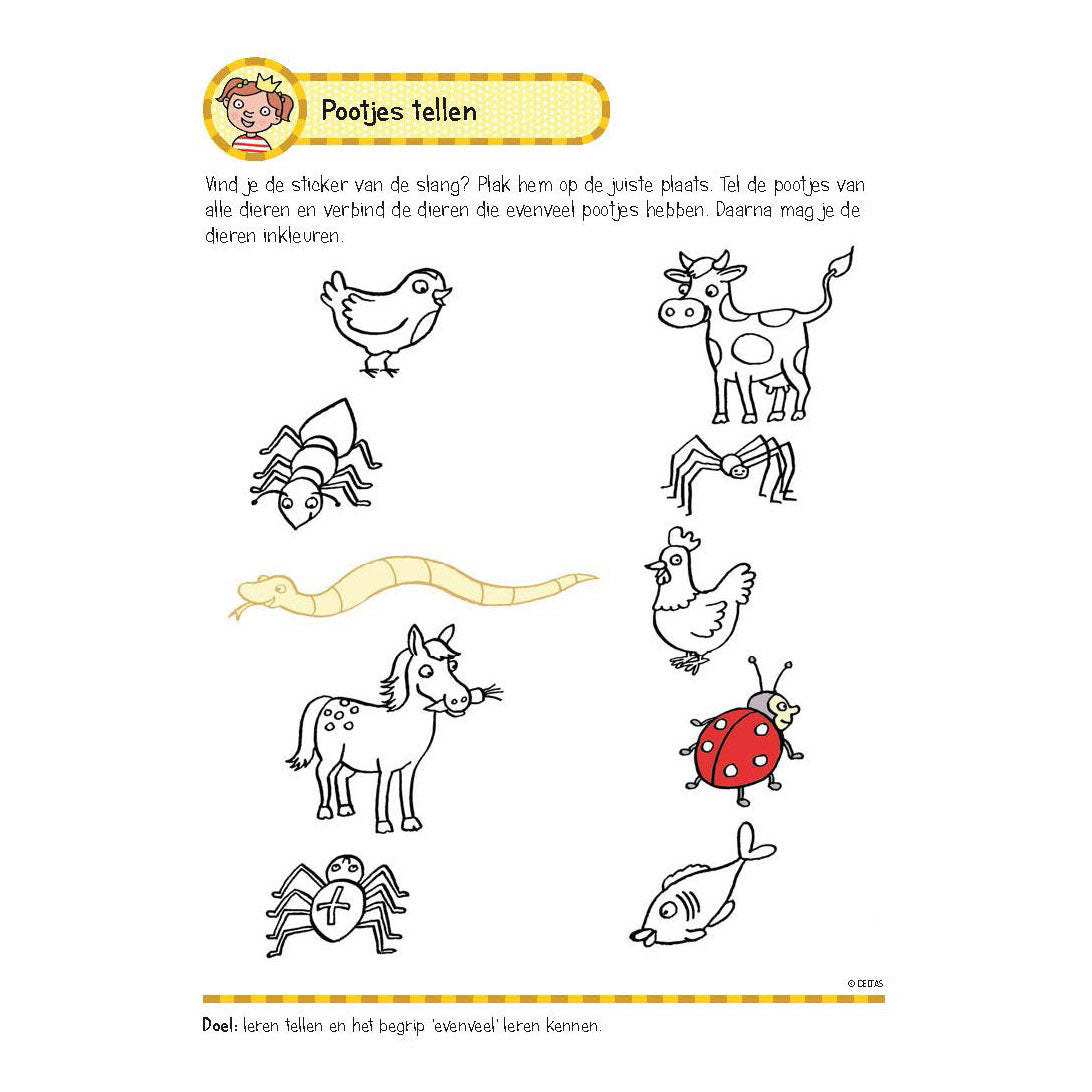 Deltas oefenboek met stickers-eerste telspelletjes 5-6 jaar