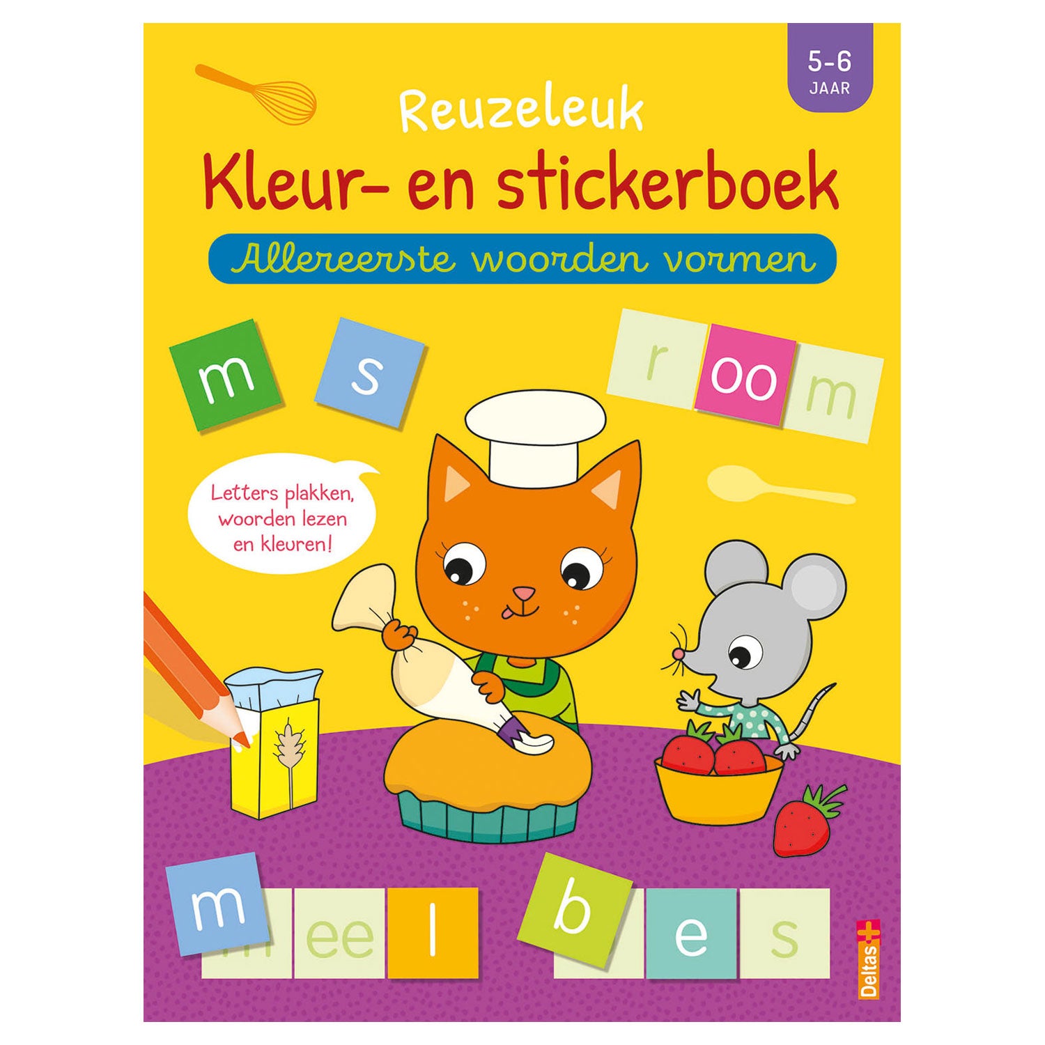 Deltas reuzeleuk kleur- en stickerboek - originele woorden vormen