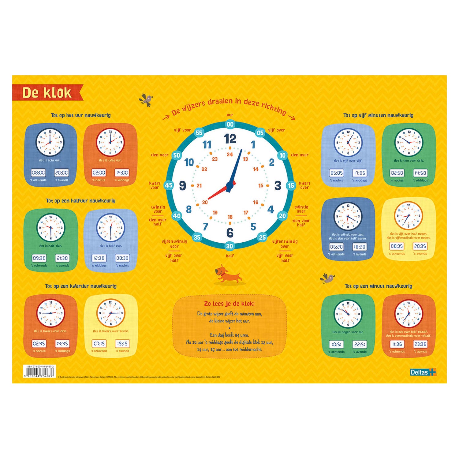 Deltas educatieve onderlegger - de klok
