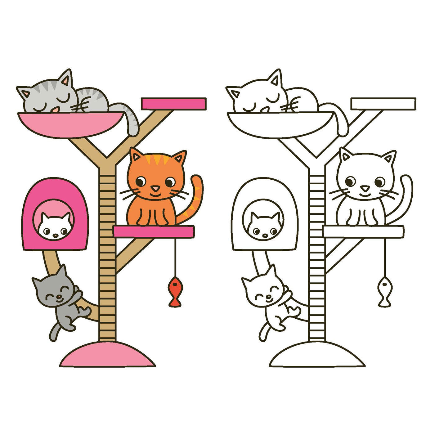 Deltas vrolijke kleurplaten - vrolijke dieren