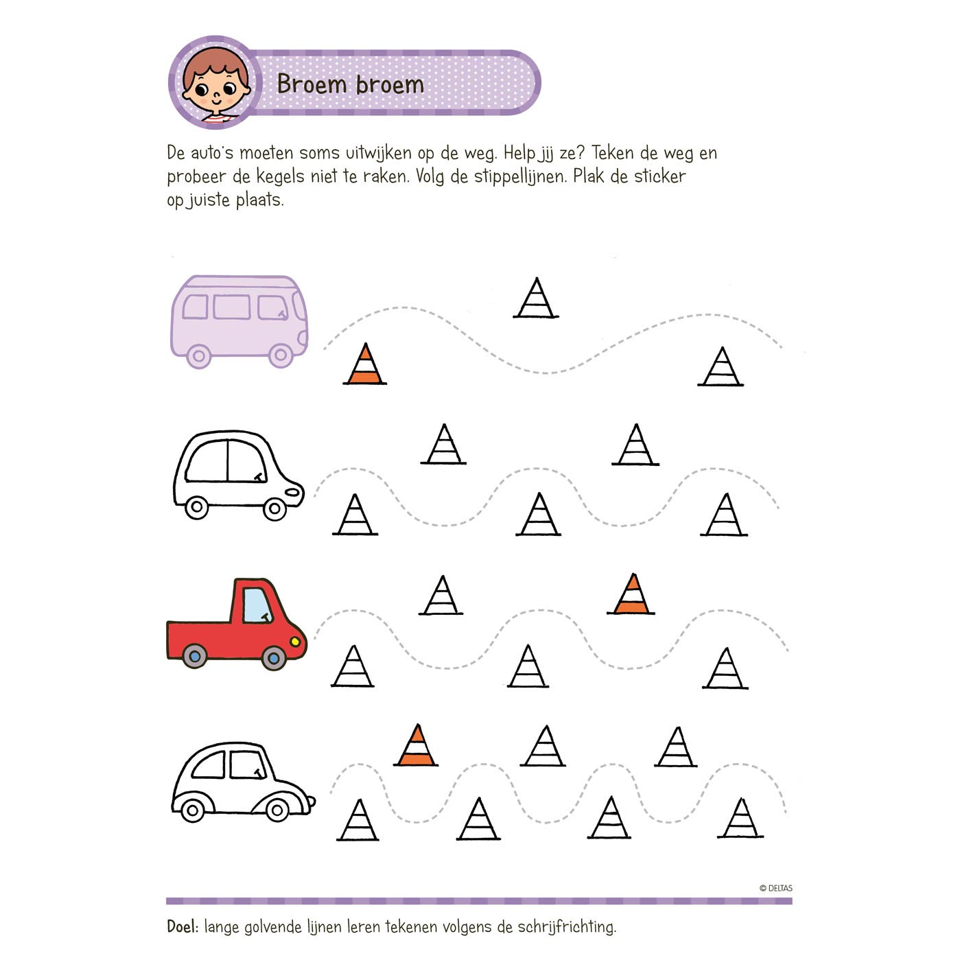 Deltas oefenpret met stickers groep 1- schrijven, lezen, tellen (4-5 jaar)