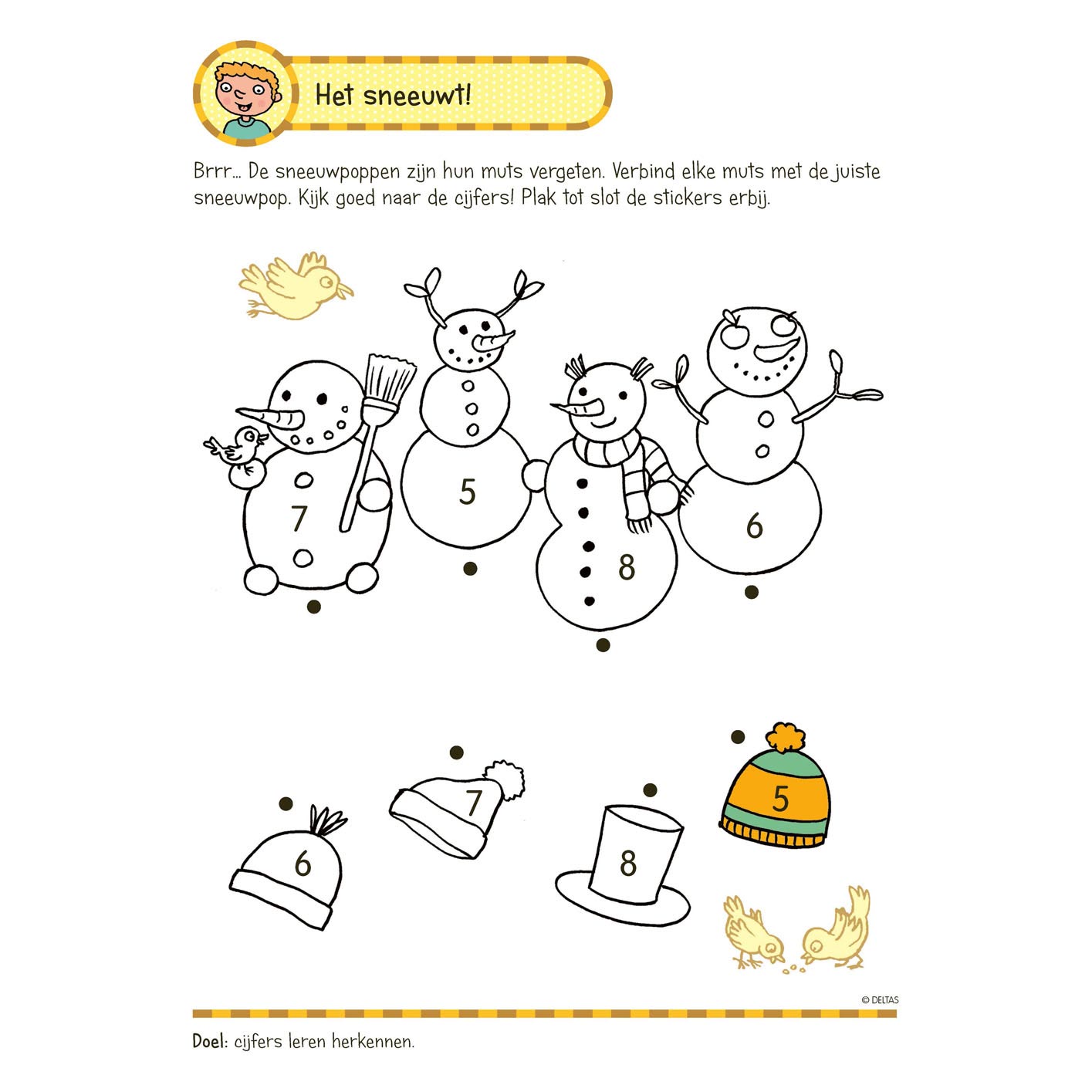 Deltas oefenpret met stickers - schrijven, lezen, tellen (5-6 jaar)