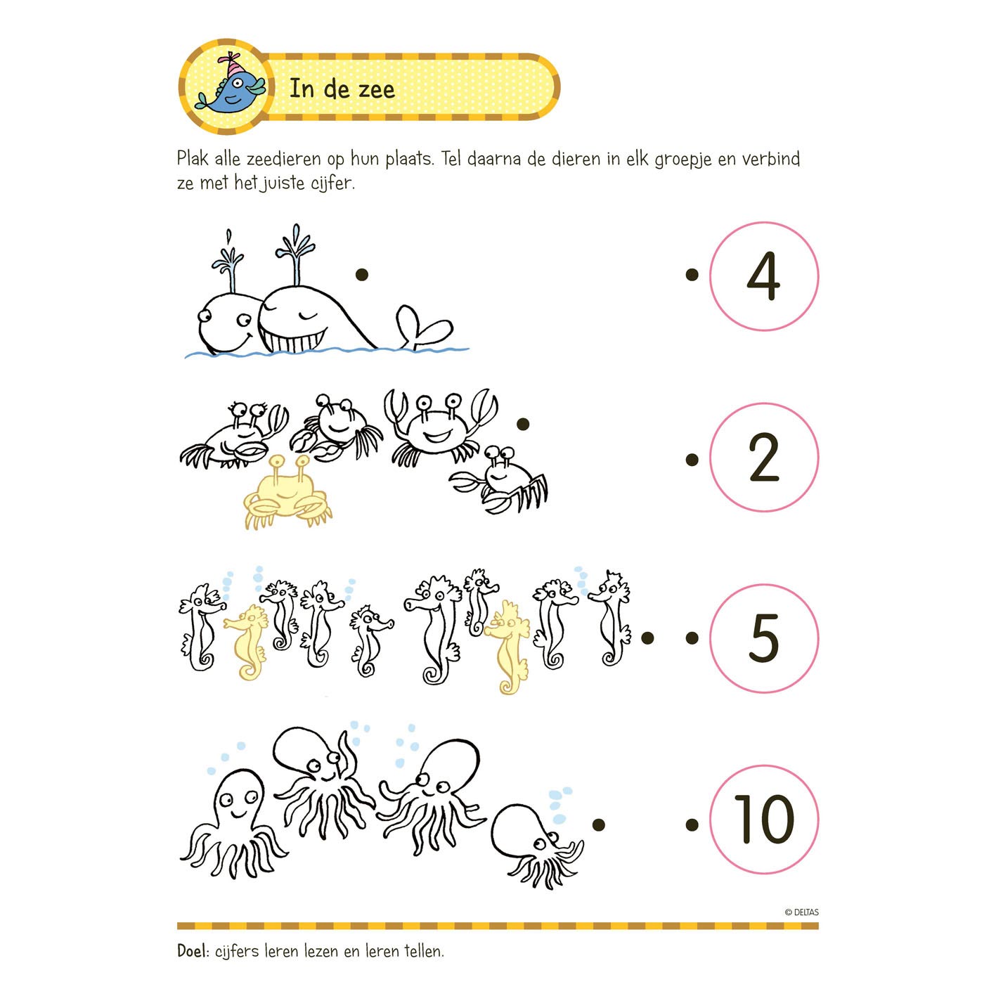 Deltas oefenpret met stickers - schrijven, lezen, tellen (5-6 jaar)
