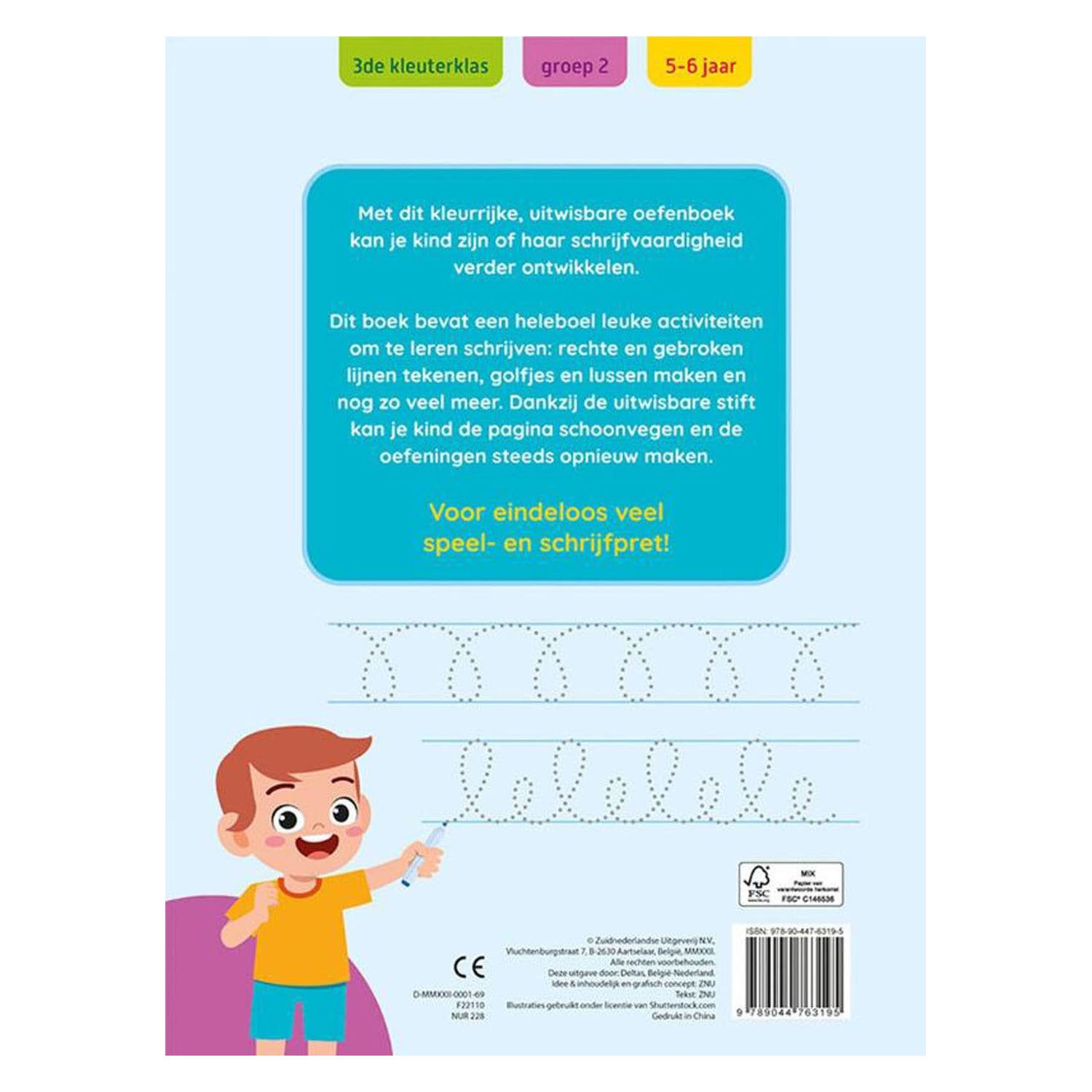 Deltas oefenpret met uitwasbare stift - eerste schrijfoefeningen