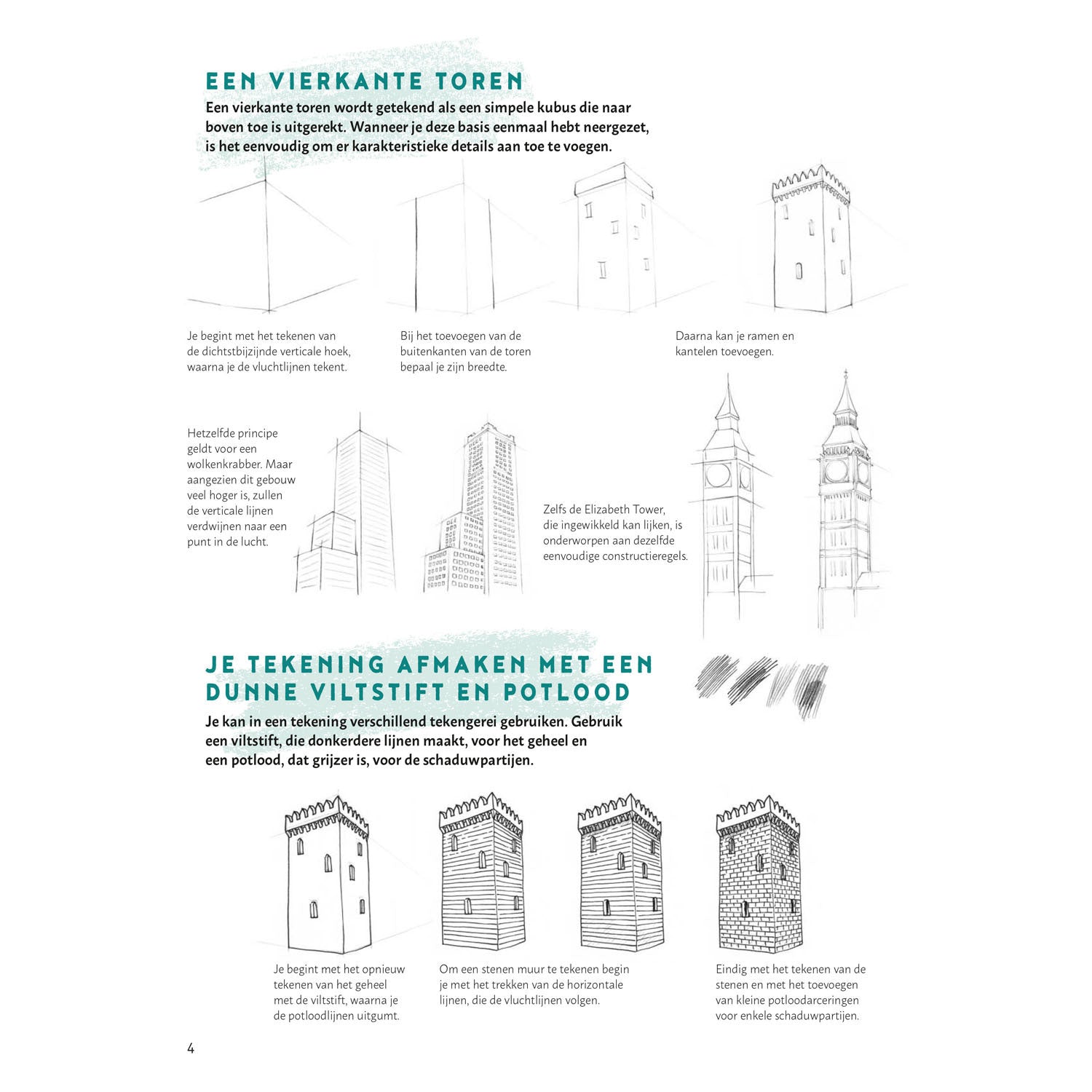 Deltas stap voor stap gebouwen leren tekenen hobbyboek