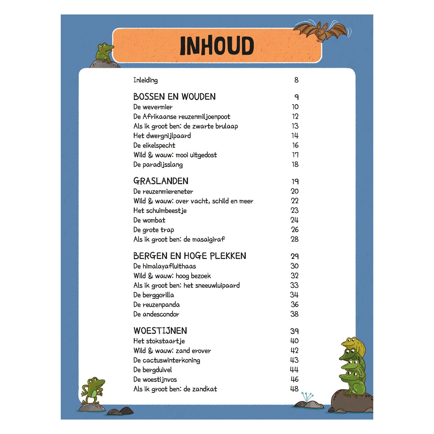 Deltas de waanzinnige wereld van het dieren kinderboek