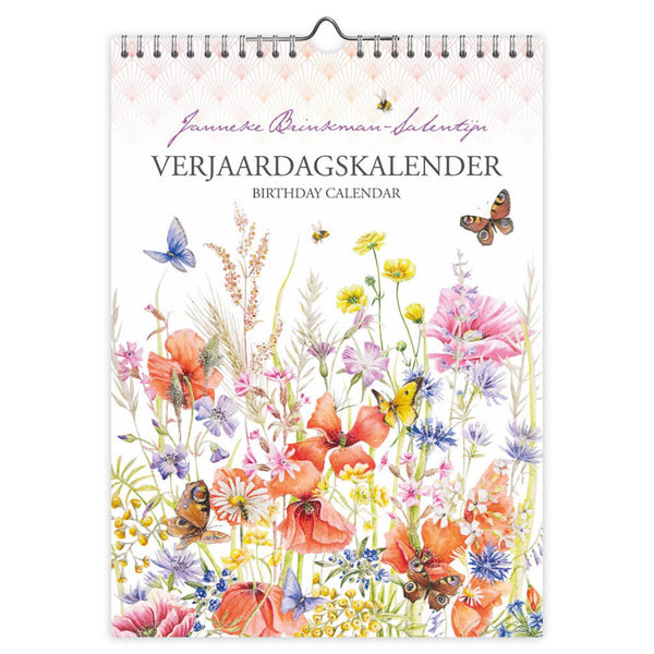 Comello verjaardagskalender janneke brinkman klaproos met vlinder 18x25cm