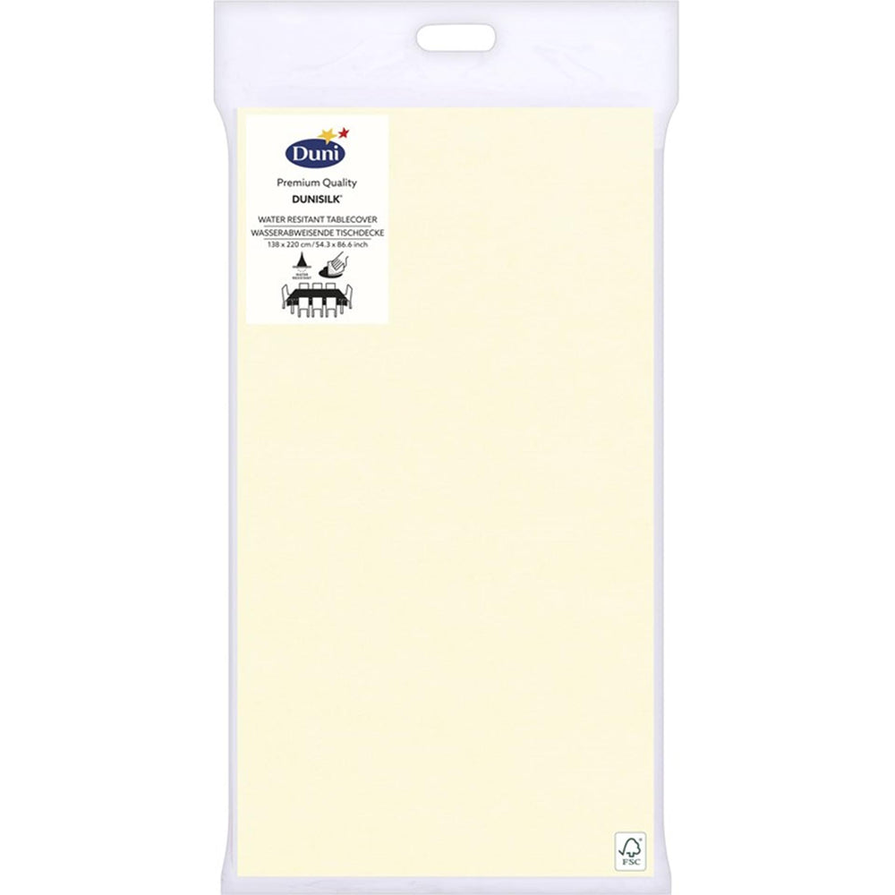 Duni tafellaken 138x220cm earthy champagne ivoor