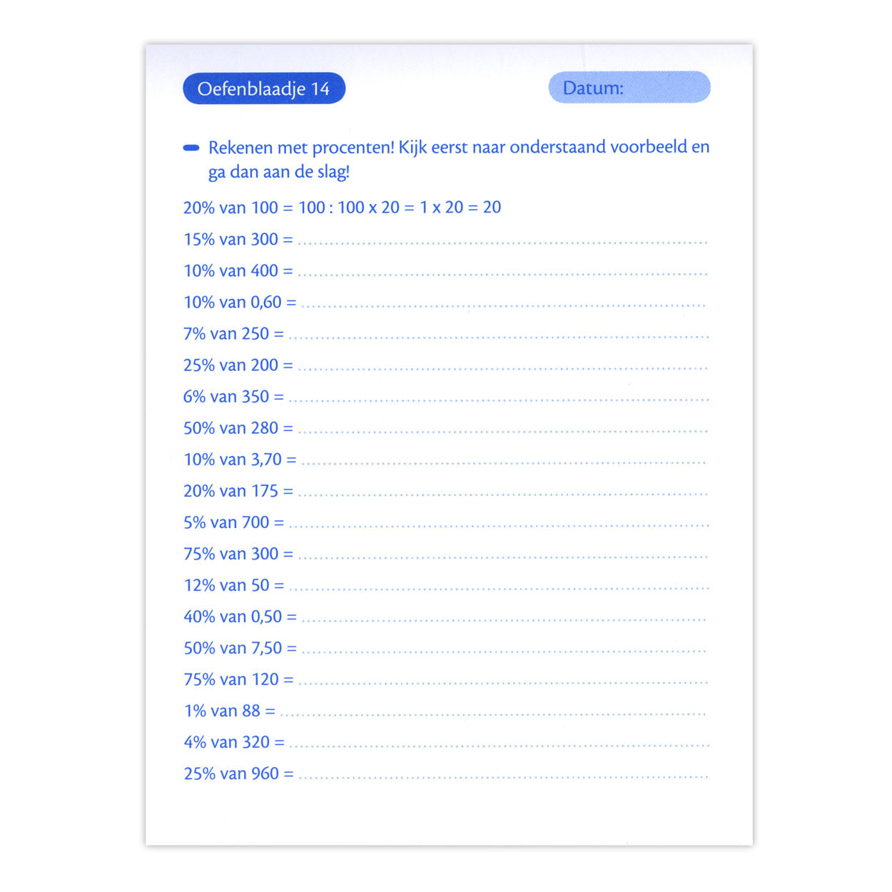Deltas oefenblaadjes rekenen (10-11j) cijfers en bewerkingen