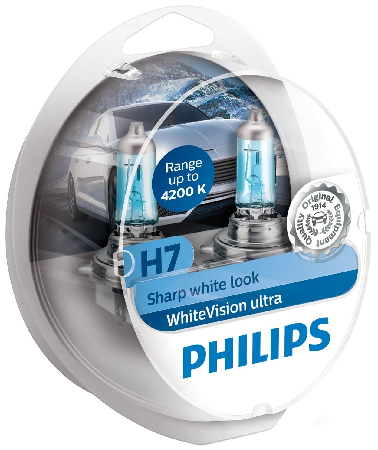 Philips hauptlampe white vision ultra lamp h7 12v kit white visors. ult
