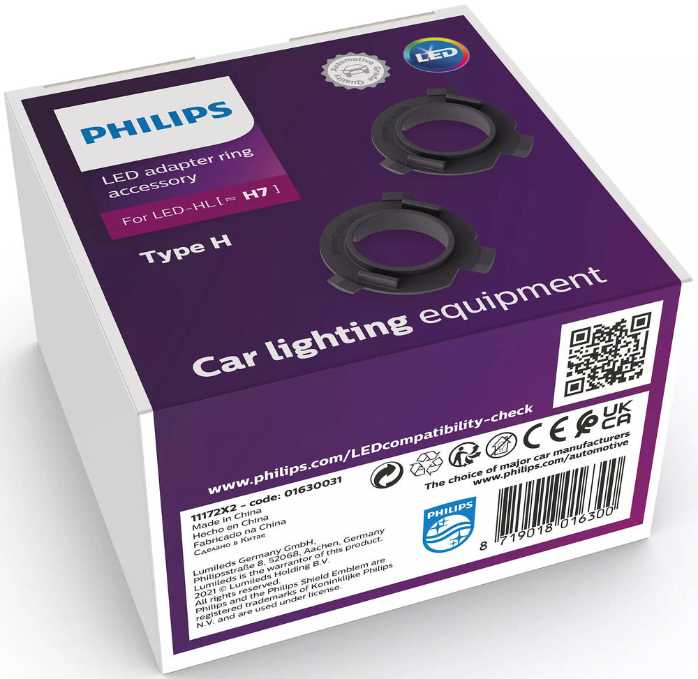 Philips adapter ultinon pro6000 adapter ring led h7 type 11172x2