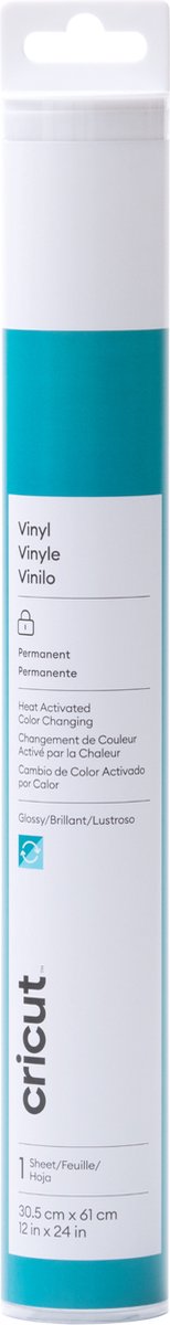 Cricut color change vinyl hot permanent folie blauw