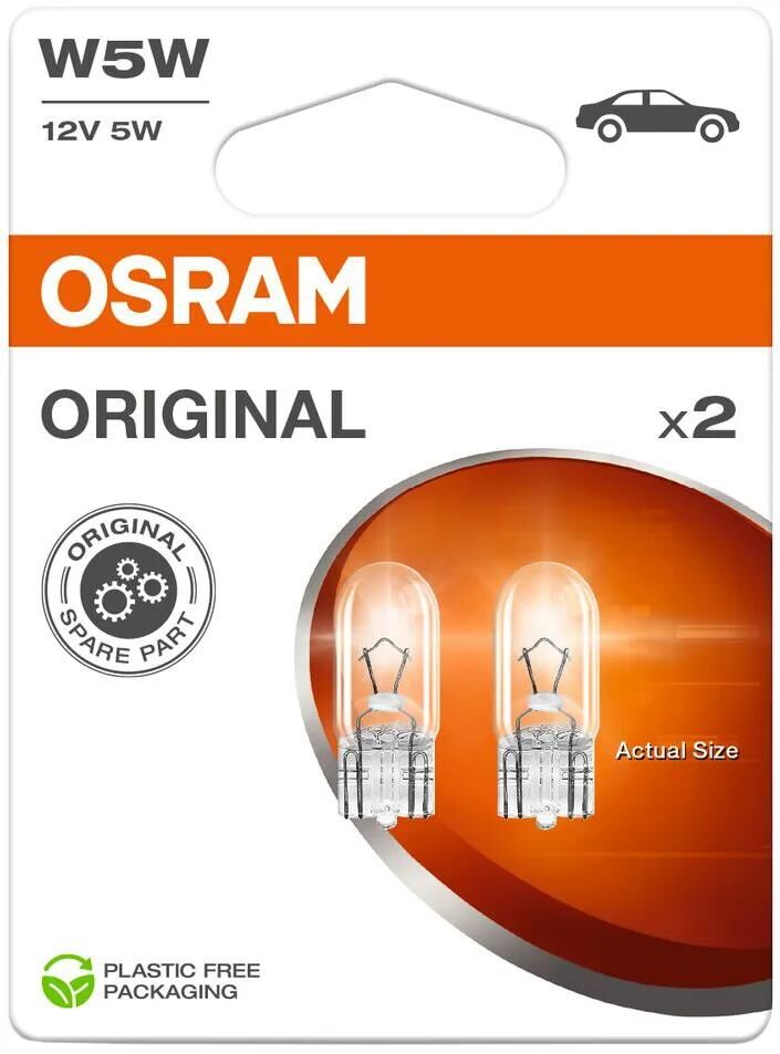 Osram glassockellampe glass cell. 12v5w 2st.sb socket w2.1x9.5d