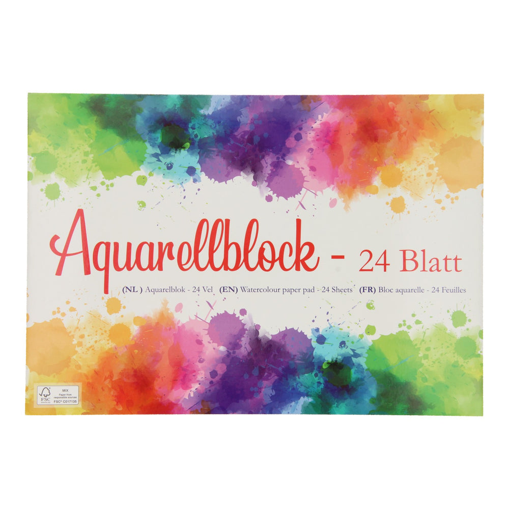 Aquarelblok A4, 24 vouwen