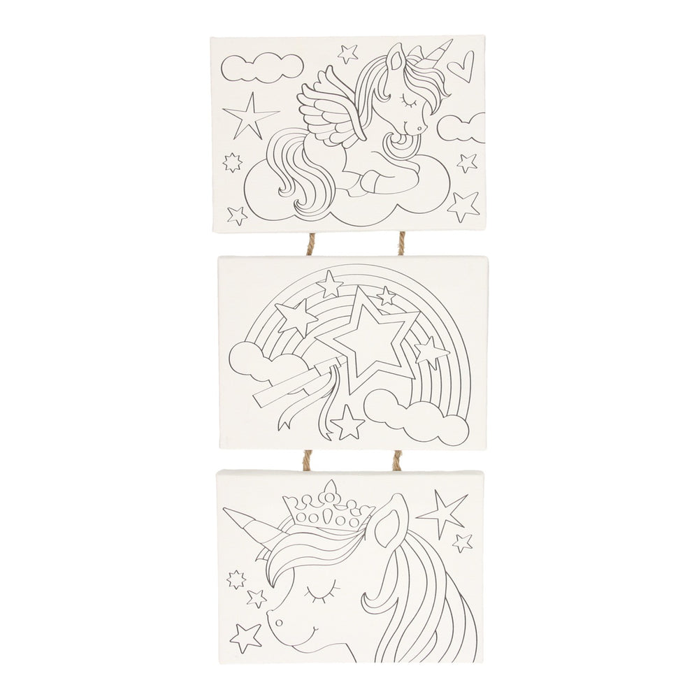 Wins holland canvas schilderset eenhoorn, set van 3 stuks.