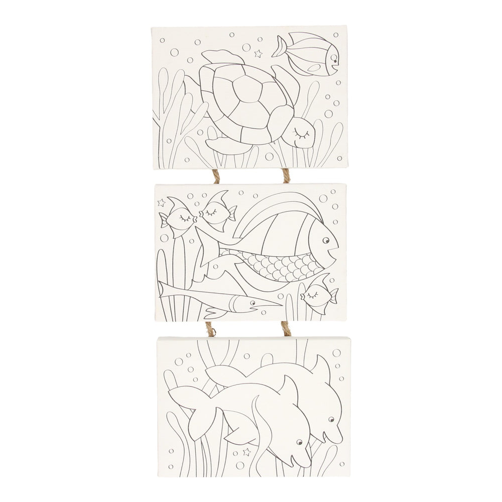 Wins holland canvas schilderset onderwaterwereld, set van 3 stuks