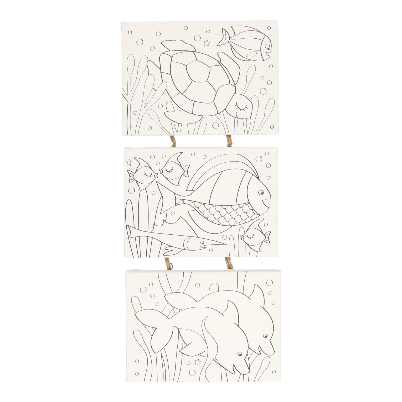 Wins holland canvas schilderset onderwaterwereld, set van 3 stuks