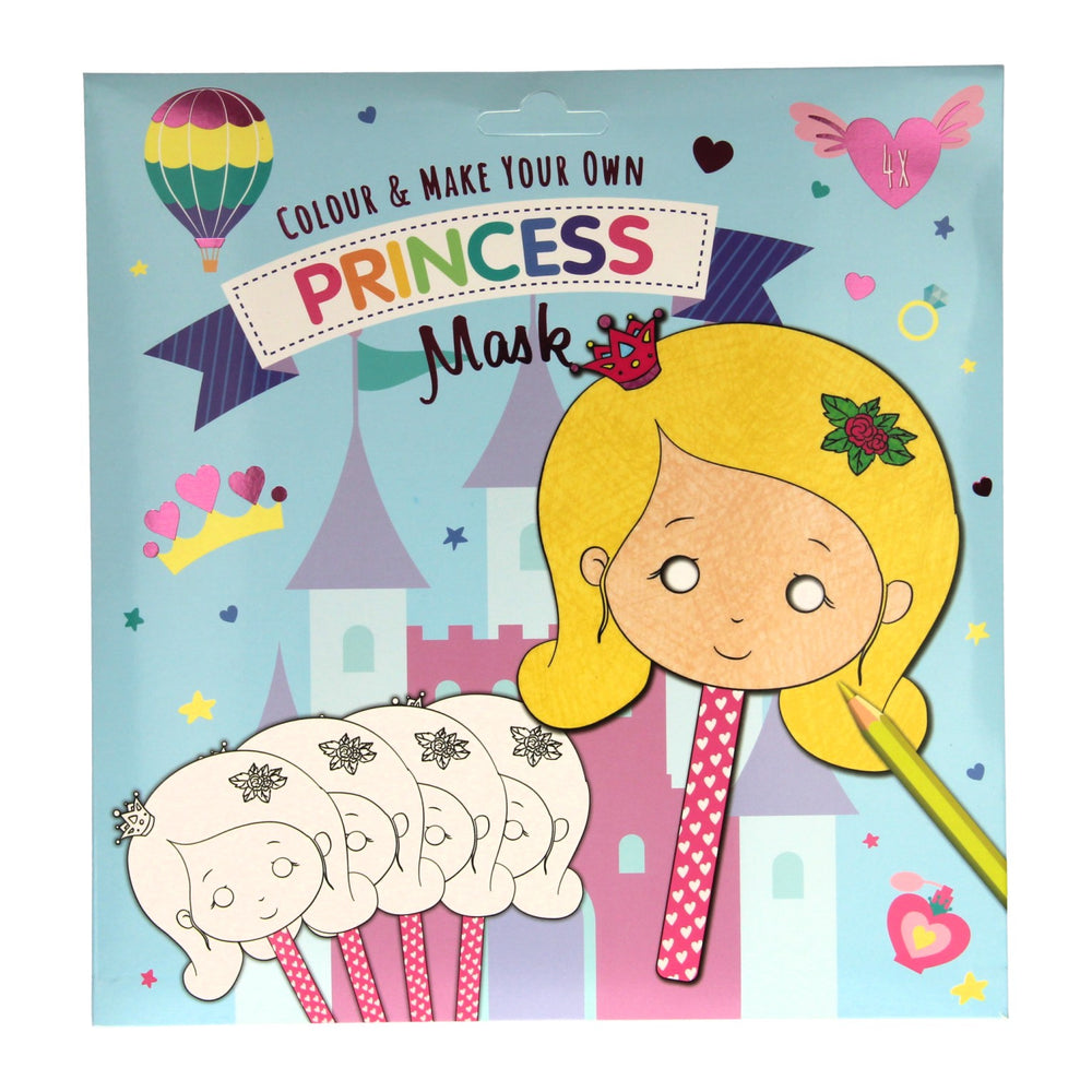 Wins holland kleur en maak je eigen maskers - prinses, 4st.