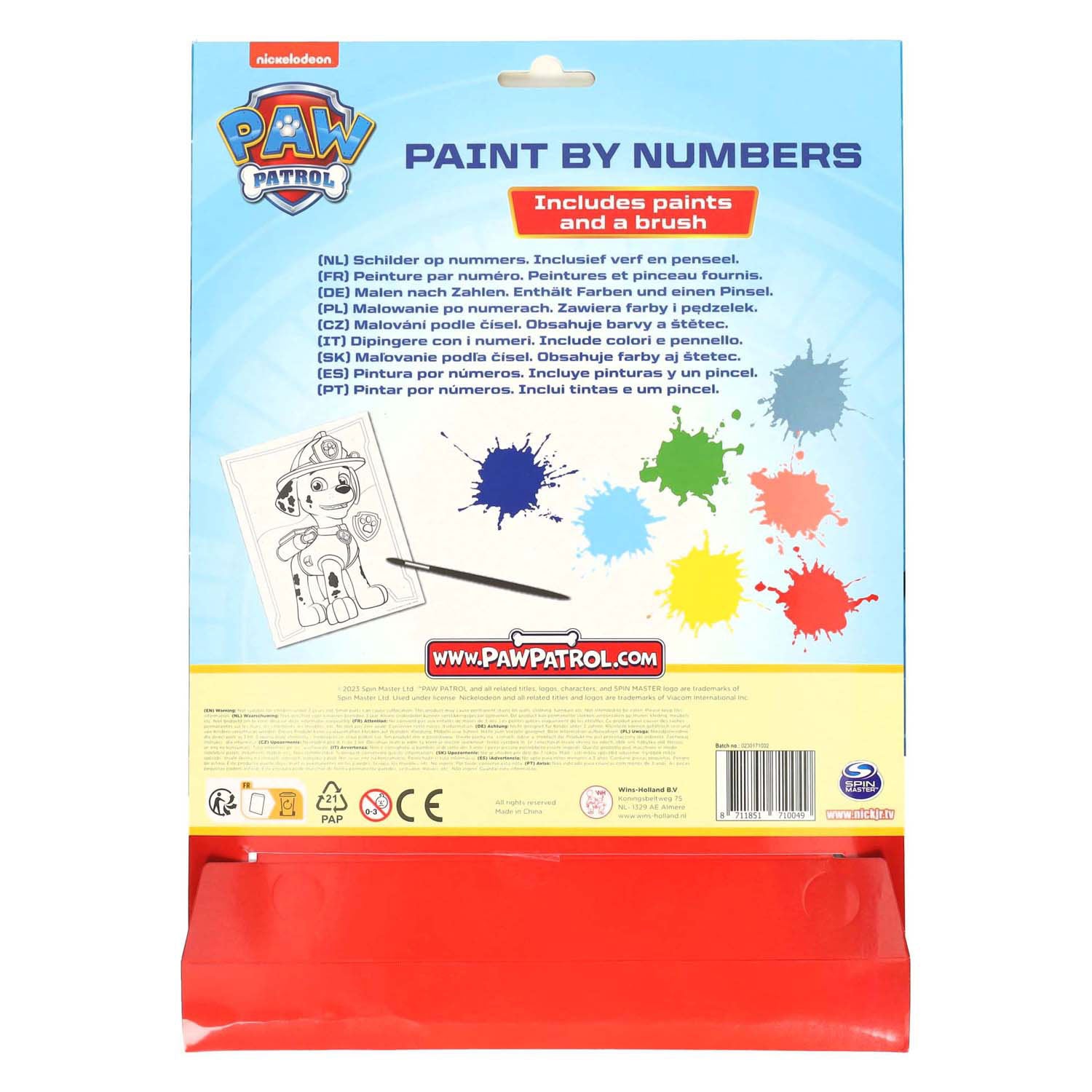 Wint Holland kleuren op nummer Paw Patrol