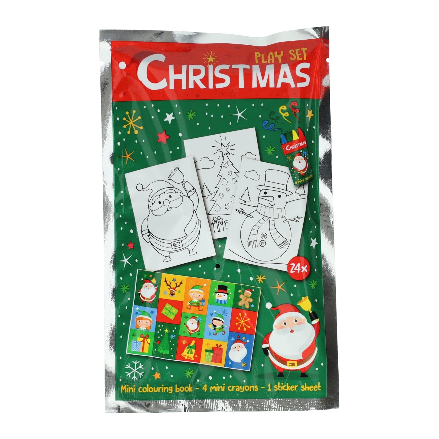 Wins holland traktatiesetje kerstmis kleurset met krijtjes en stickers