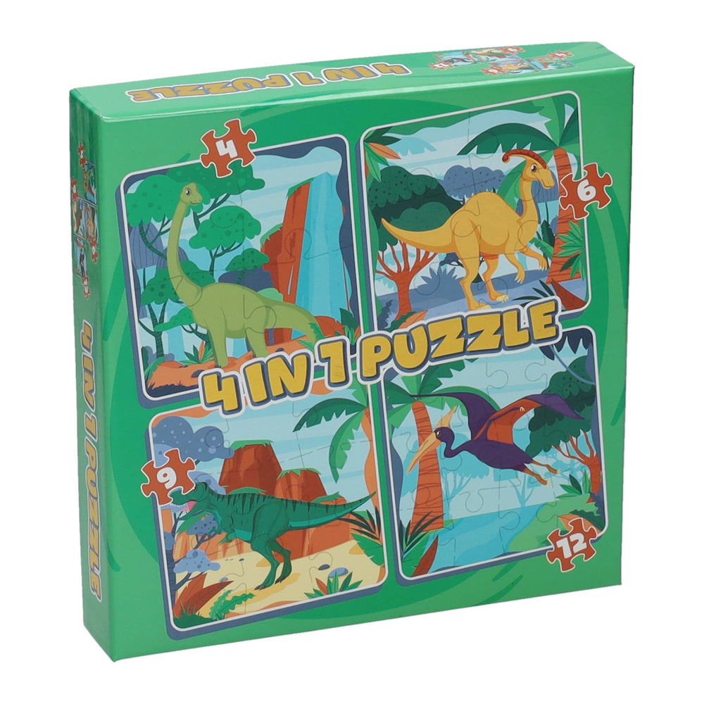Wint holland legpuzzel 4in1 - dino, 12e.