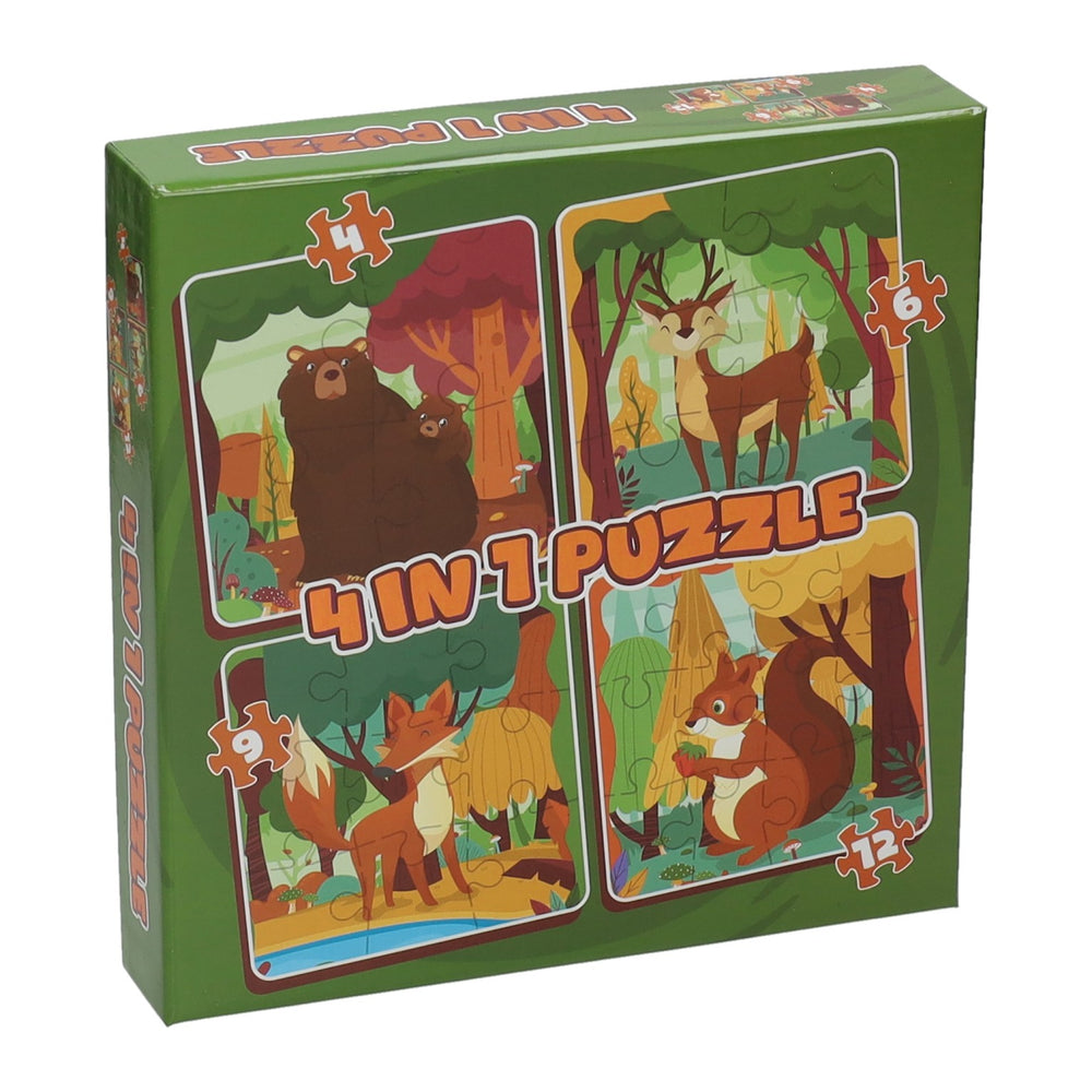 Wint holland legpuzzel 4in1 - bosdieren, 12e.