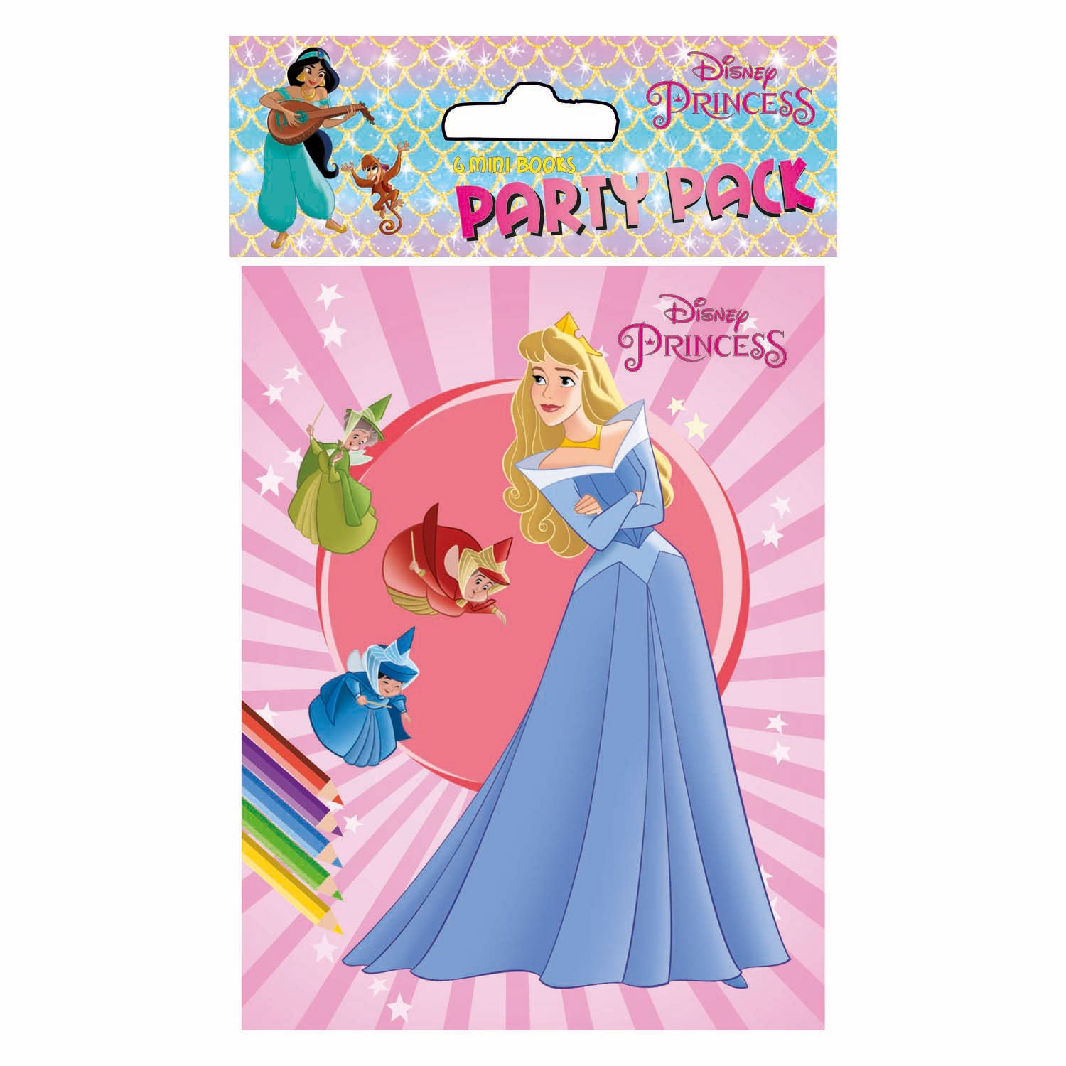 Boek specials nederland bv disney party kleurboekjes prinses, 6st.
