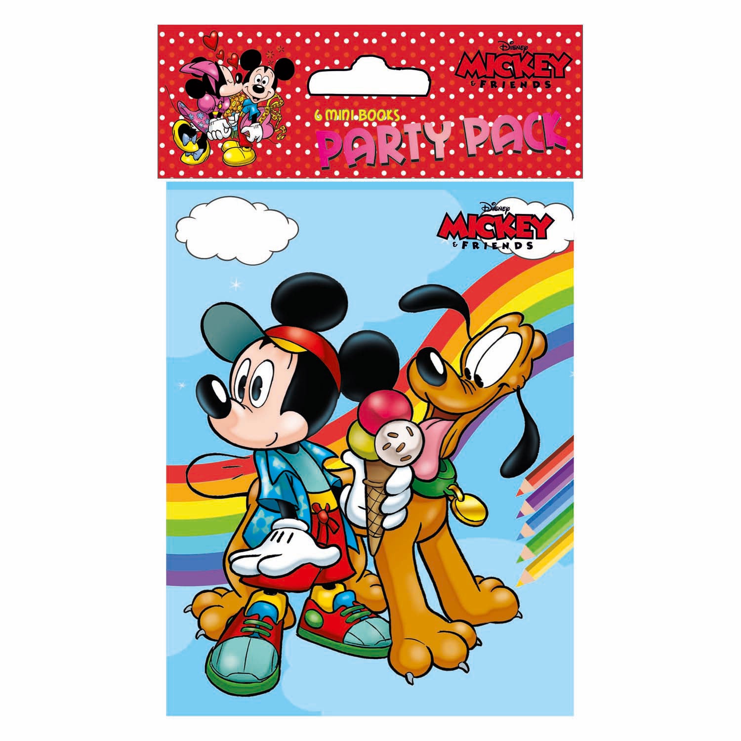 Boek specials nederland bv disney party kleurboekjes mickey, 6st.