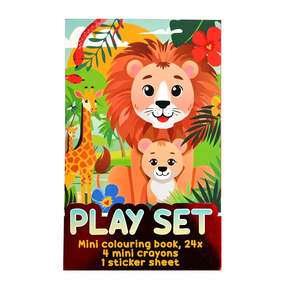 Wins holland traktatiesetje - kleurboekje, waskrijtjes en stickervel - jungle