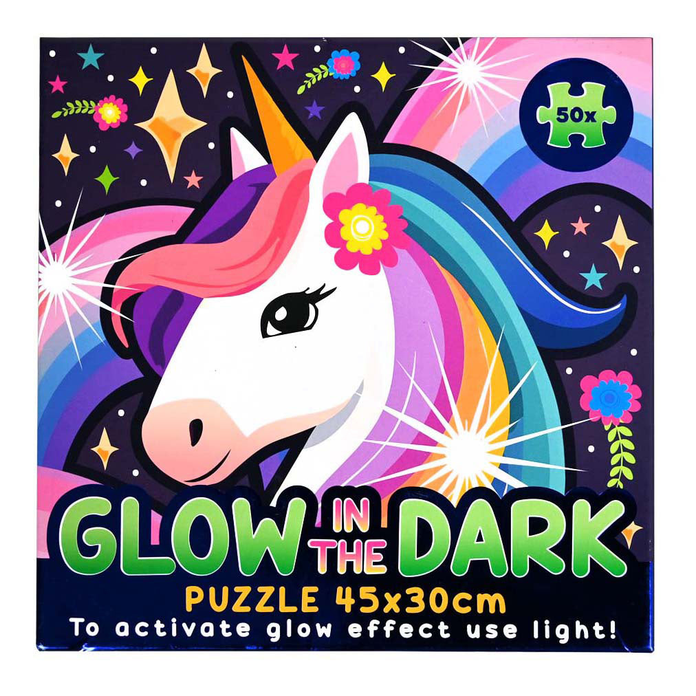 Wins holland glow in the dark puzzel eenhoorn - 50st.
