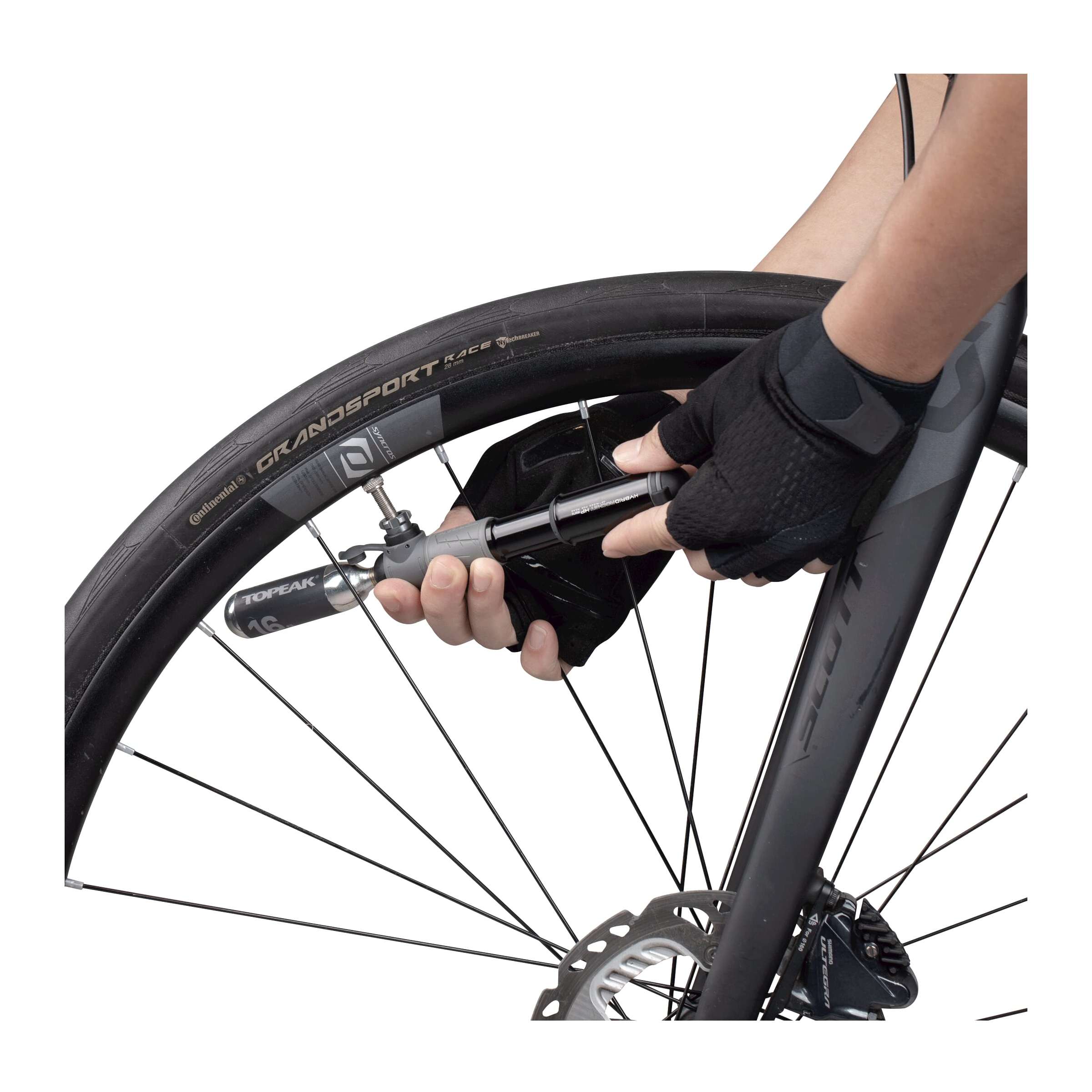 Topeak minipomp Hybrid Rocket HP Mini zwart