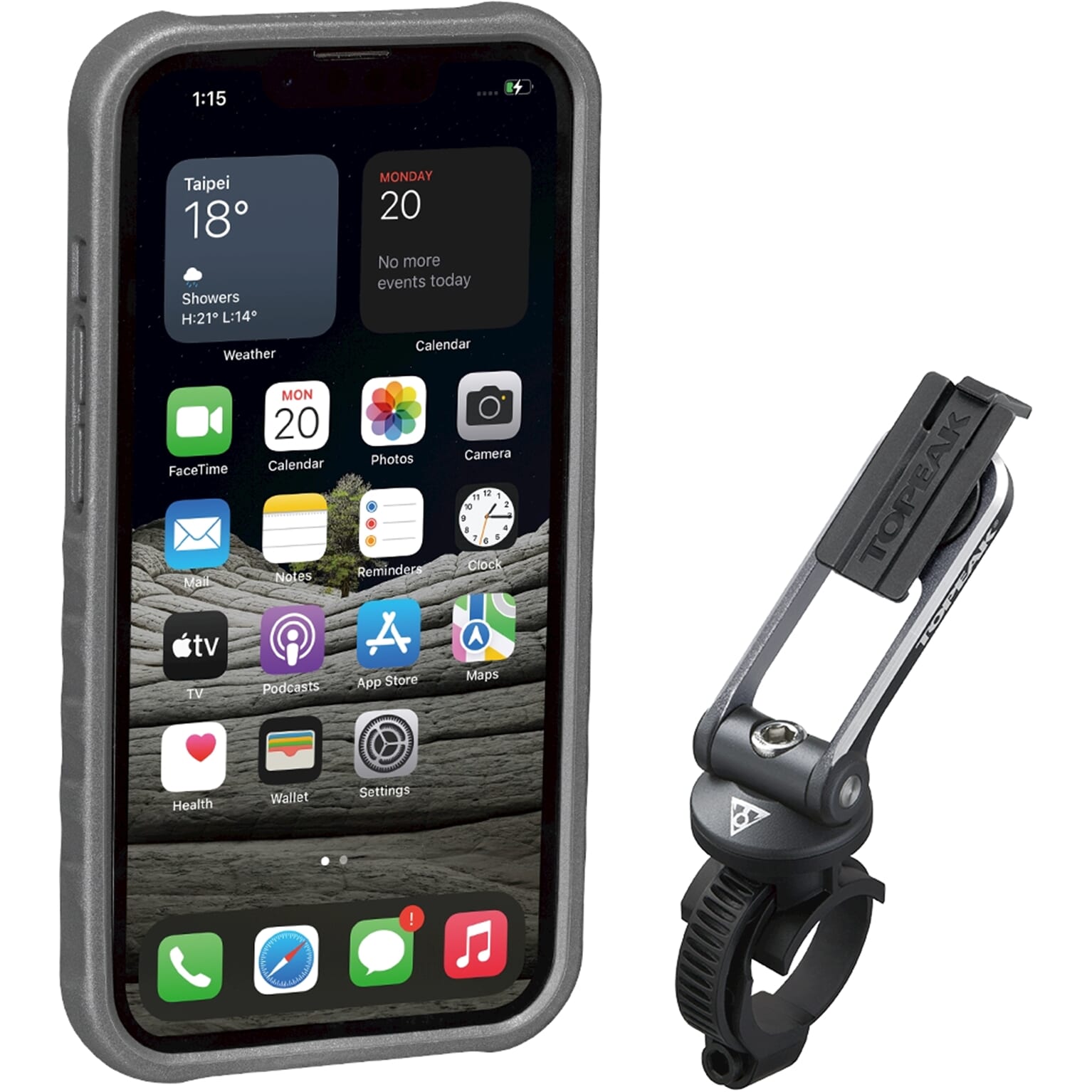 Topeak RideCase iPhone 13 incl. beschermhoes bevestiging