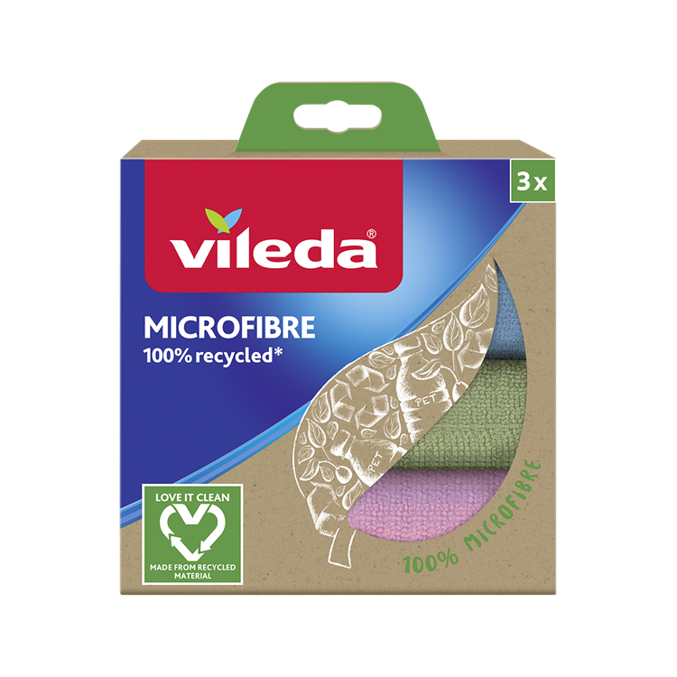 Vileda 1066781 - 100% gerecycleerde microvezel doek | 12 stuks
