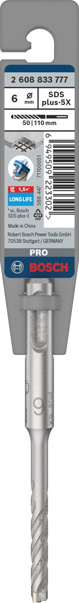 Bosch accessoires pro sds plus-5x hamerboor | 6 x 50 x 110 mm - 2608833777