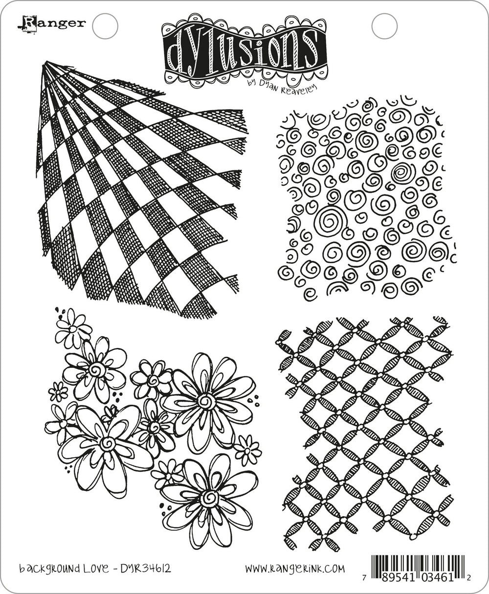 Ranger ink ranger • dylusions cling stamp background love