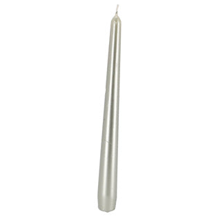 Gotische kaarsen 245 24 4x metallic wit zilver