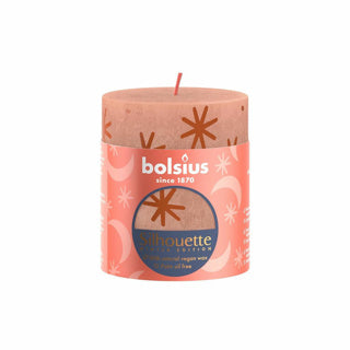 Bolsius stompkaars rustiek 8 x 6,8 cm romige karamel met print