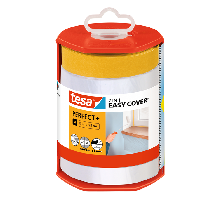 Tesa 1067561 - easy cover perfect + dispenser afdekfolie: m 33 meter 55 | 2 stuks