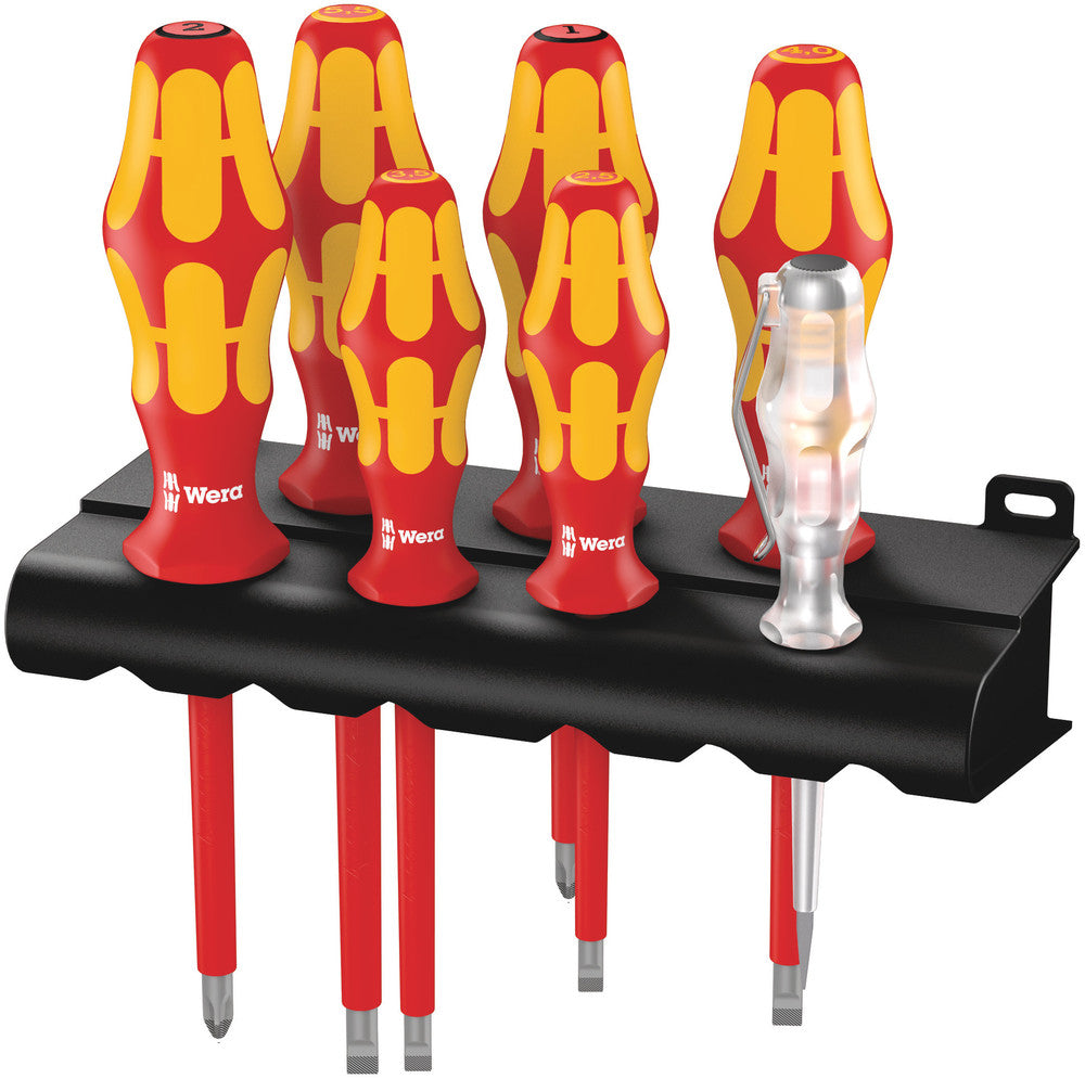 Wera 160 i 165 i 7 schroevendraaierset kraftform plus serie 100 (rood geel, 7-delig)