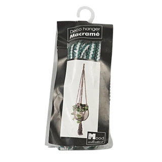In the mood collectie pothouder donker groen macrame 110 cm