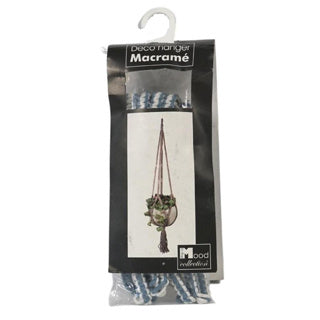 In the mood collectie pothouder blauw macrame 110 cm