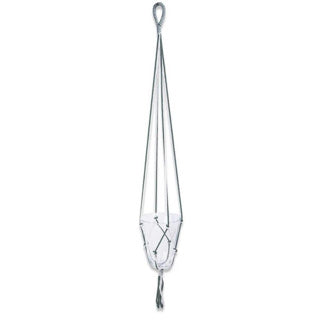 In the mood collectie bloempothouder donkergroen wit macramé 110 cm