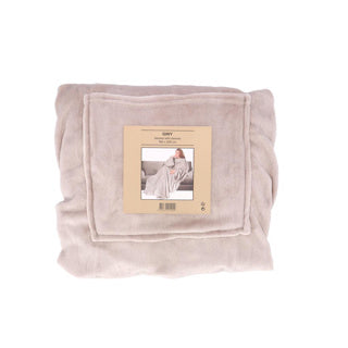 Plaid met mouwen 150x200 puimsteen