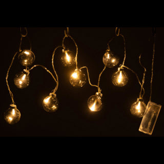 Lichtketting led op batterij glazen bollen grijs 165 cm | 4 stuks
