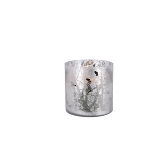 Ptmd theelichthouder wintery wit xl 15 cm