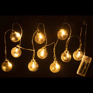 Lichtketting led op batterij glazen bollen 165 cm | 4 stuks