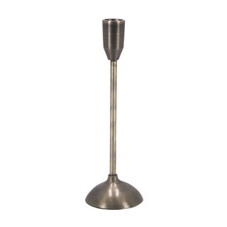 Kandelaar aluminium brons 7,5x7,5x23,5cm