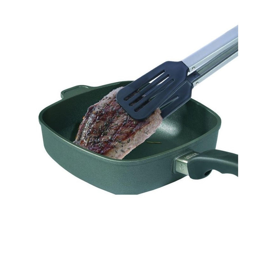 Westmark serveertang, met grote siliconen lepels en rubberen handgrepen, lengte: 34 cm, roestvrij staal kunststof siliconen, comfort silicone maxi, zilver zwart, 16122270
