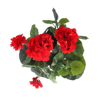 Edelman kunstplant geranium rood in pot grijs | 2 stuks