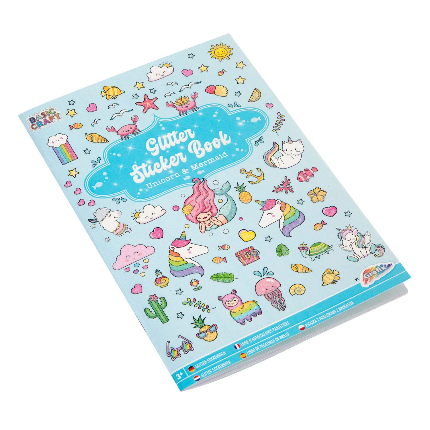 Creatieve knutselgroep stickerboek glitter a5 8 pagina's assorti